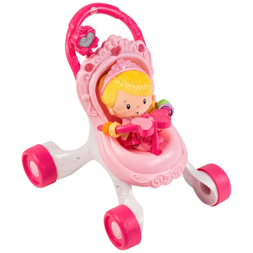 Fisher-Price Little People Princess Stroller Ride-On Toy | 2-in-1 Walker & Ride-On for Toddlers