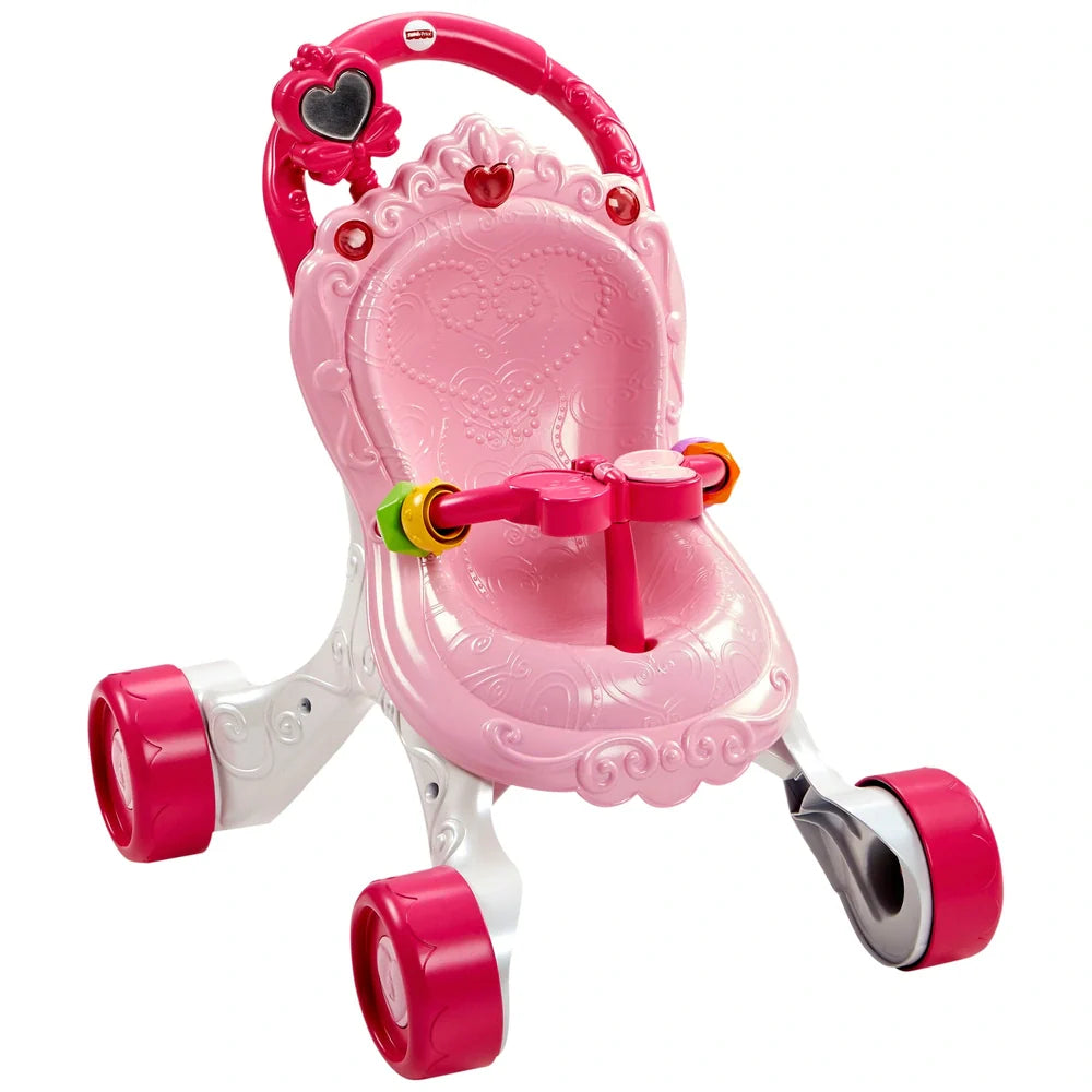 Fisher-Price Little People Princess Stroller Ride-On Toy | 2-in-1 Walker & Ride-On for Toddlers