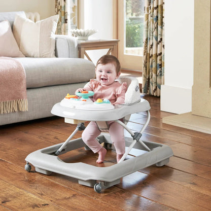 Babylo Go Go Walker – Grey | Adjustable Baby Walker with Toys & Safety Support