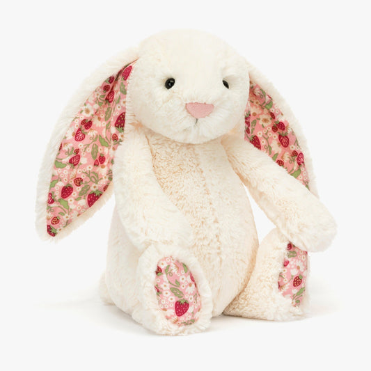 Jellycat Blossom Cream Bunny Berry – Original | Soft Floral-Eared Bunny Plush