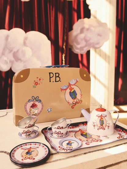 Cath Kidston Paddington Kids Play Tea Set – Blue & Brown | Children’s Pretend Tea Party Set